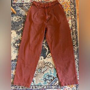 Big bud press acid wash trouser in burnt red, size small